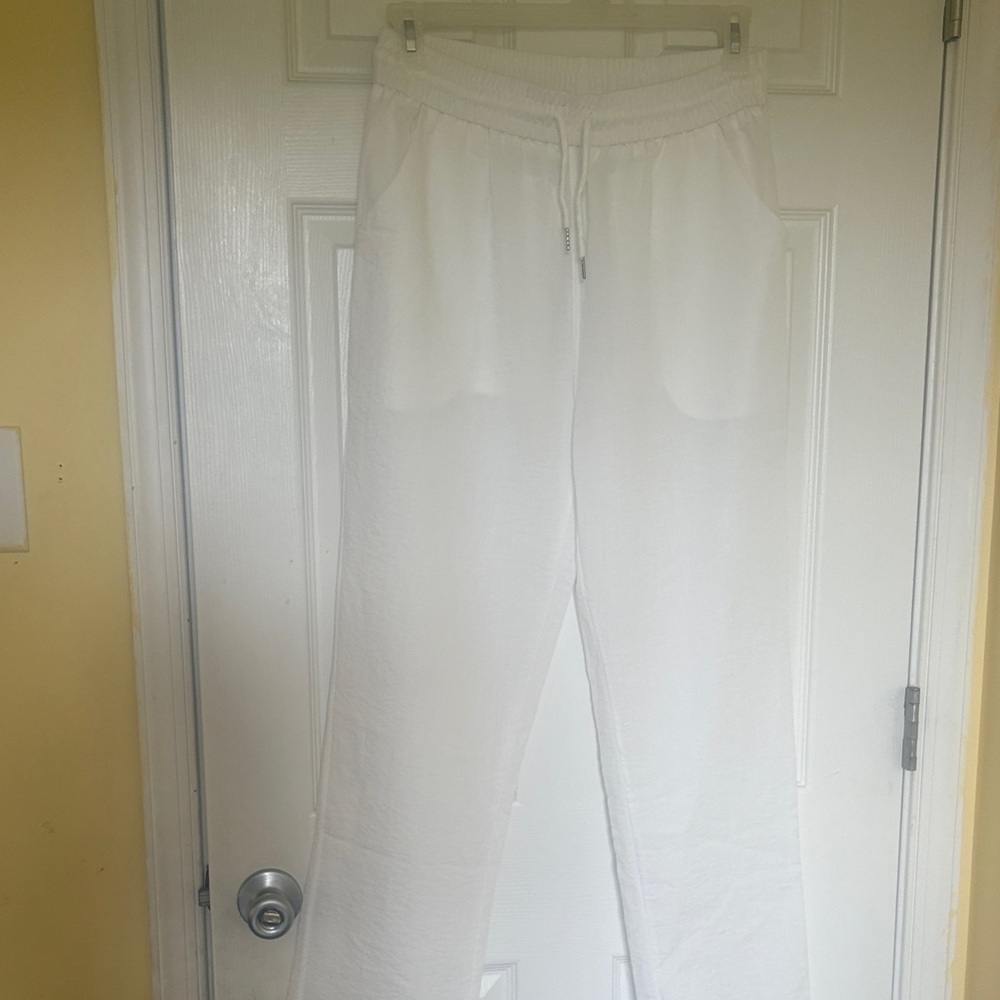 White Drawstring Lounge Pants